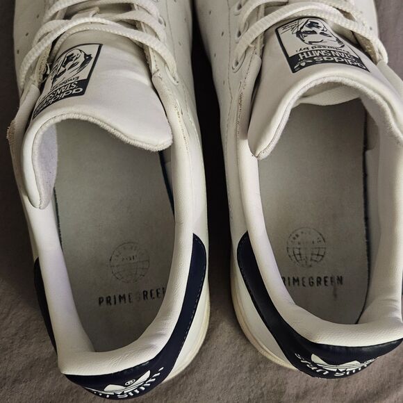 Mens Sz 10 Adidas Stan Smith White Navy Casual Athletic Tennis Shoes Preppy Y2K main image 10